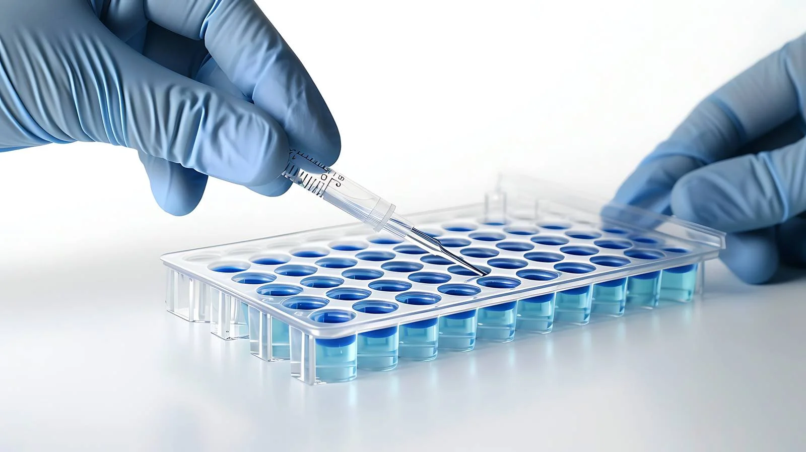 Biotech Scientist Pipetting Sample — free download from Dotvec