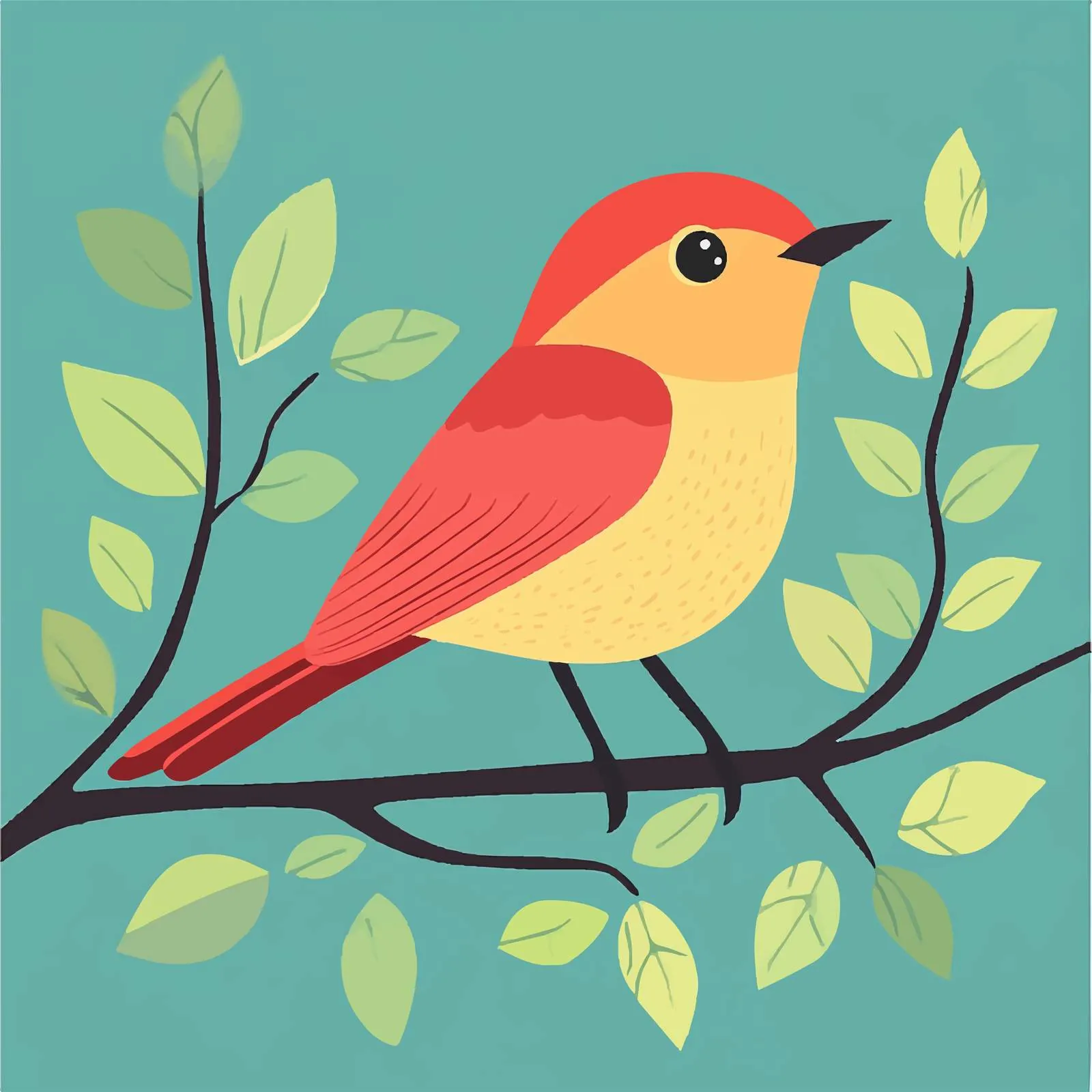 Colorful Bird Cartoon Vector Illustration — free download from Dotvec