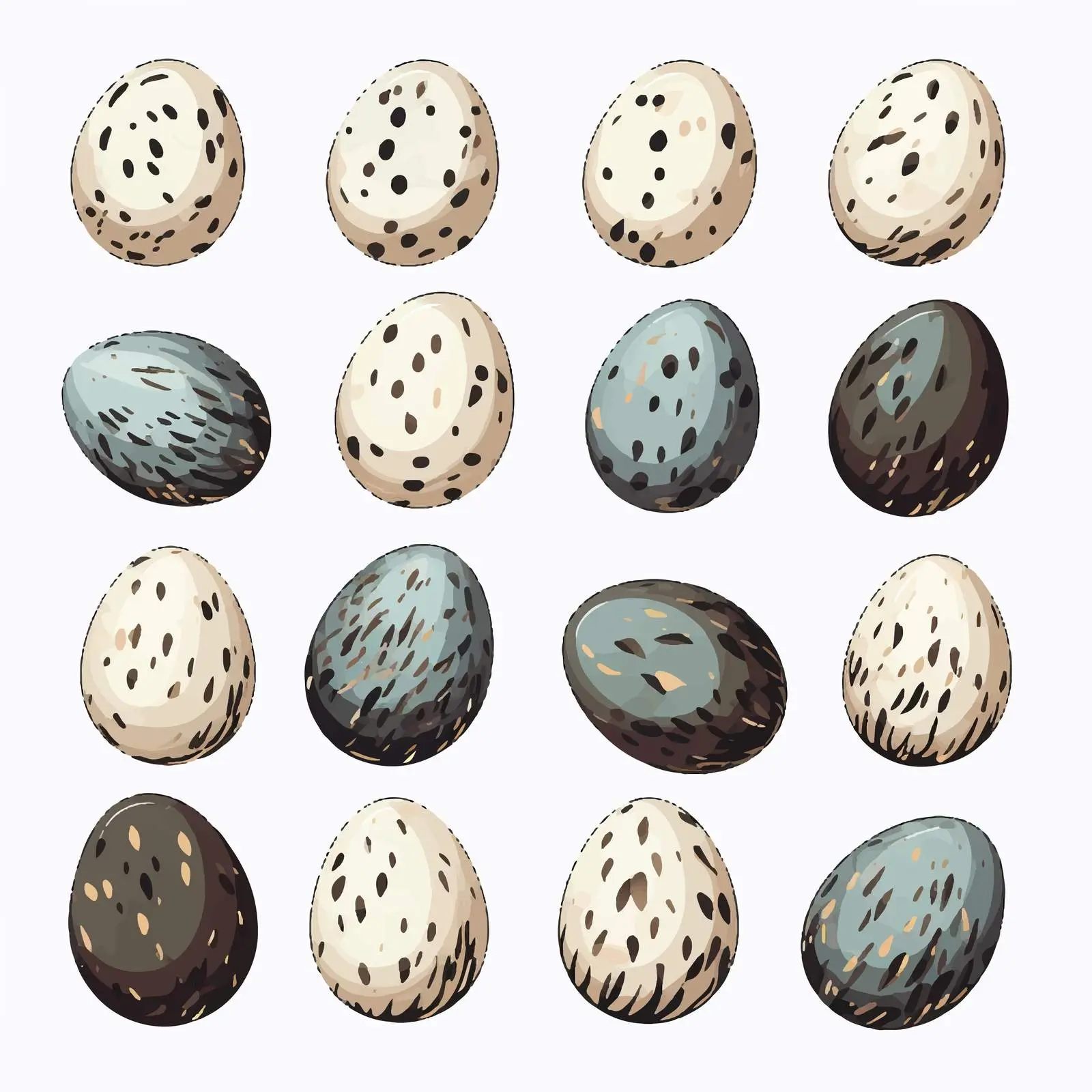 Colorful Bird Eggs Vector Illustration on White Background — free download from Dotvec