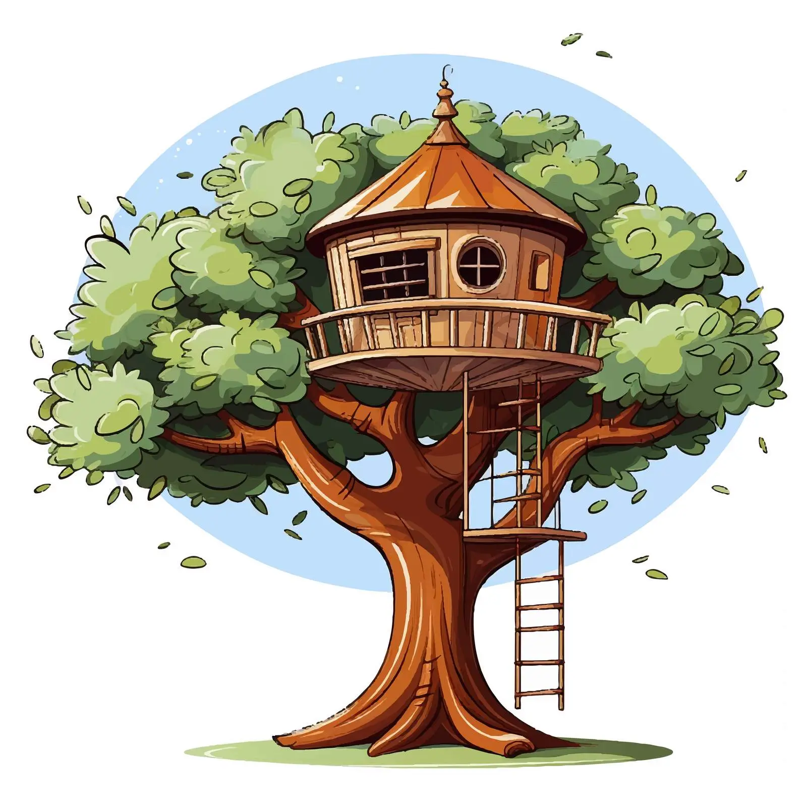 Cartoon Bird Feeder and Tree House Vector — free download from Dotvec