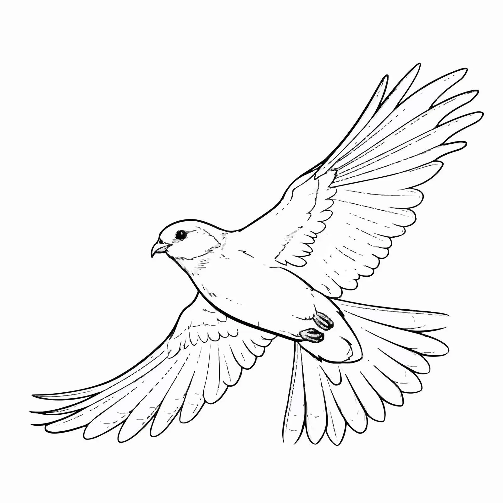 Cartoon Bird Flying Outline Vector Illustration — free download from Dotvec