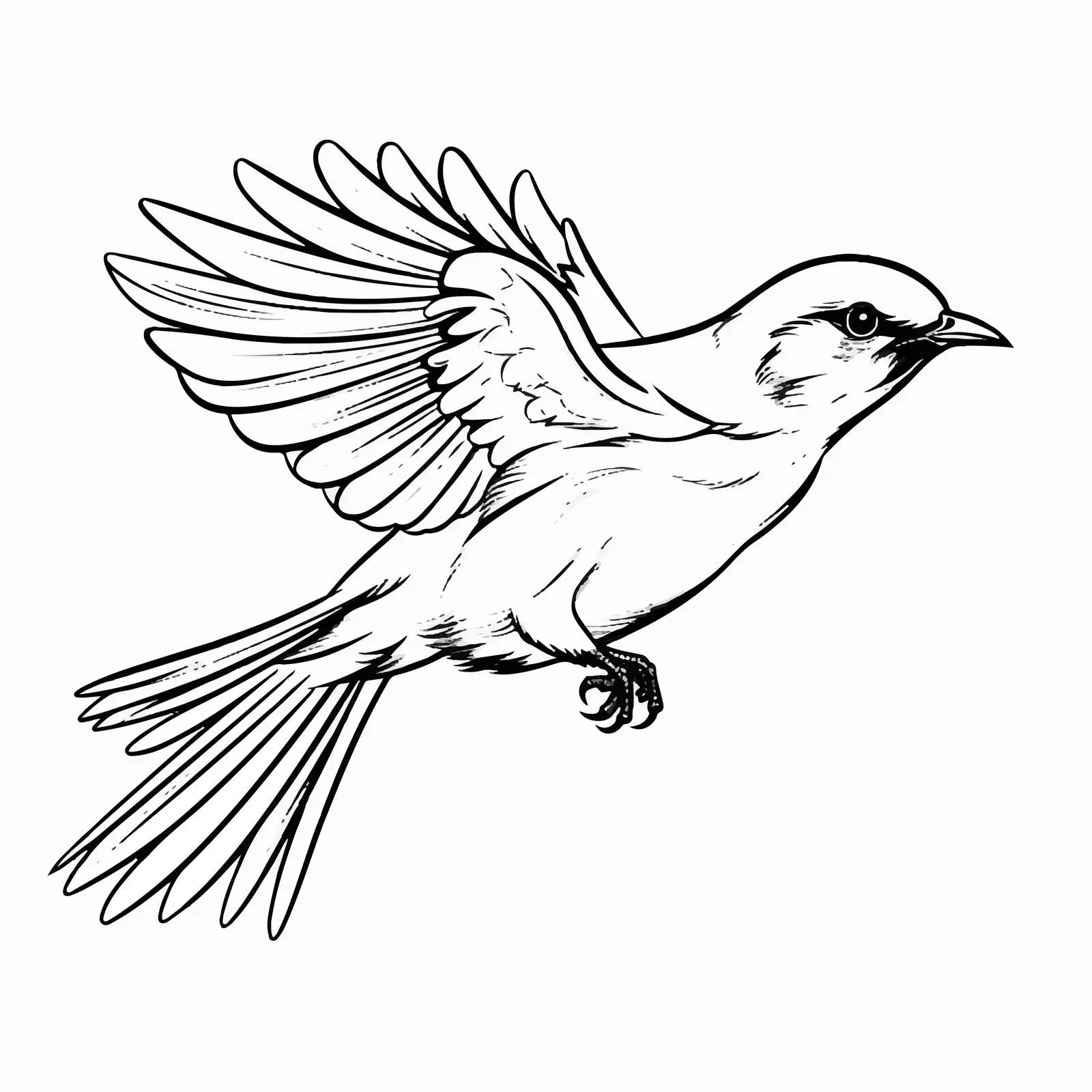 Cartoon Bird Flying Outline Vector Illustration — free download from Dotvec