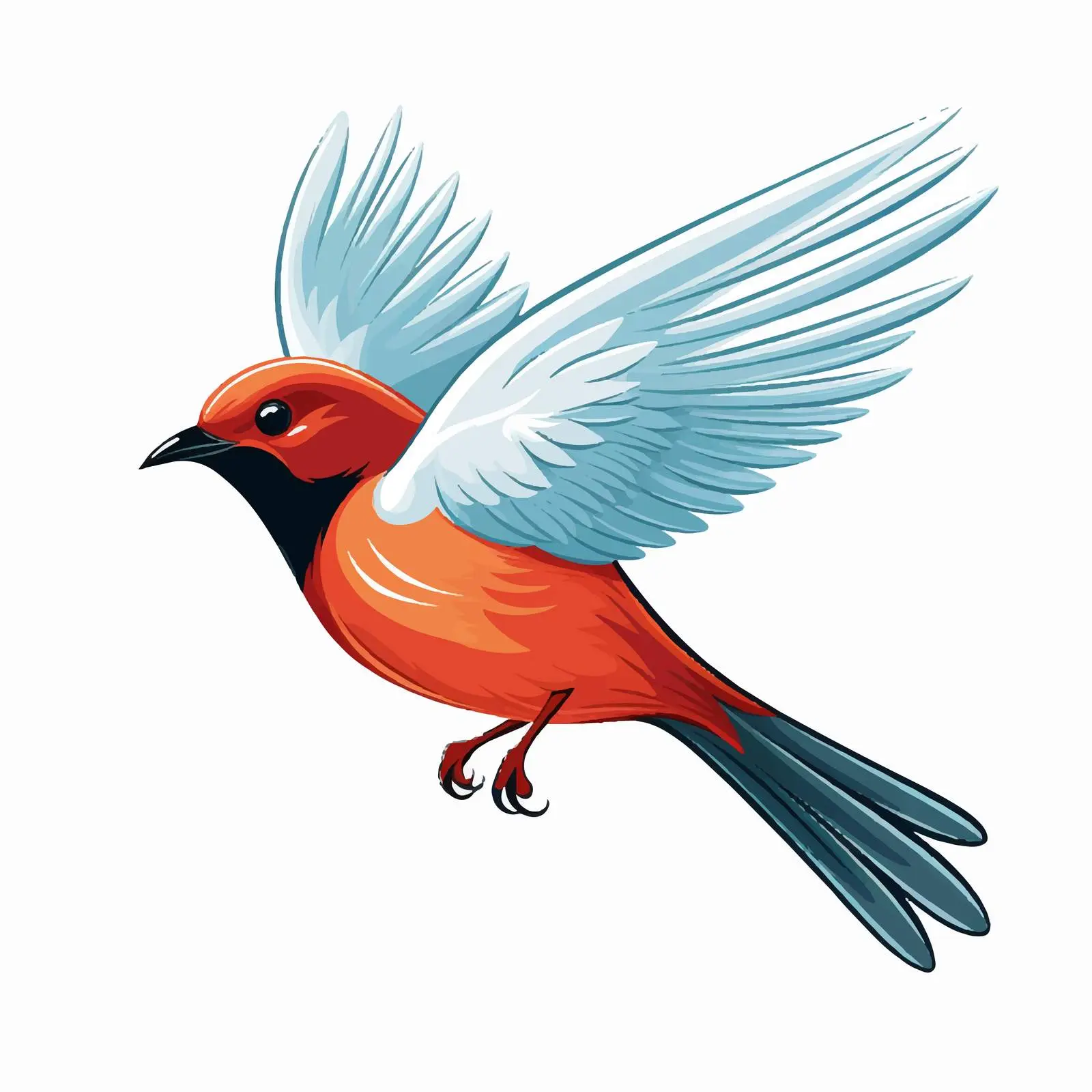 Bird Line Vector Illustration on White Background — free download from Dotvec