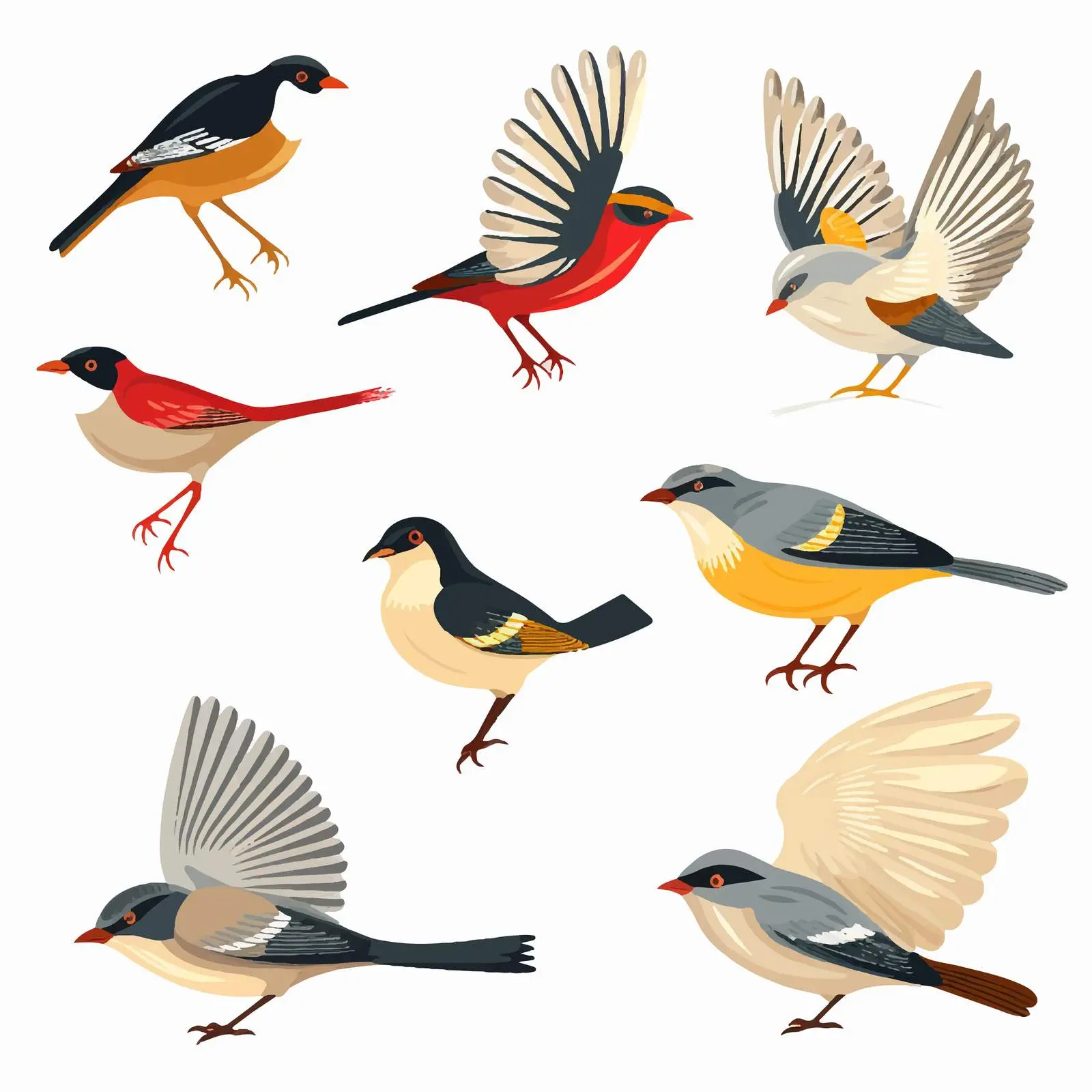 Isolated Bird Line Vector Illustration on White — free download from Dotvec