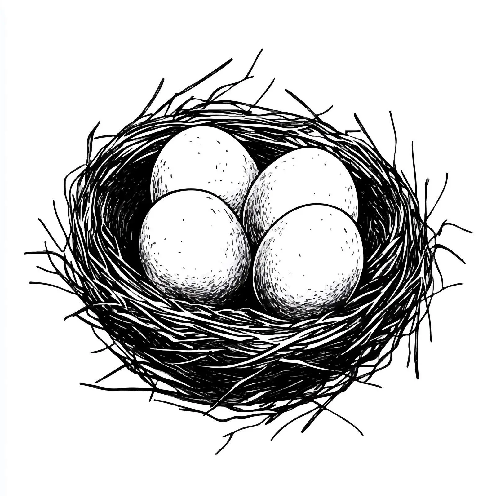 Cartoon Bird Nest with Three Eggs — free download from Dotvec