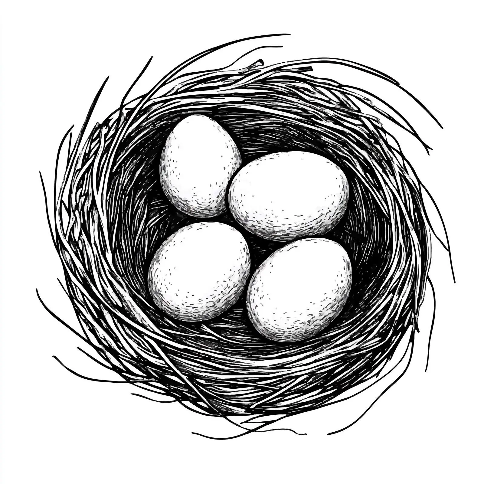 Bird Nest with Three Eggs Illustration — free download from Dotvec