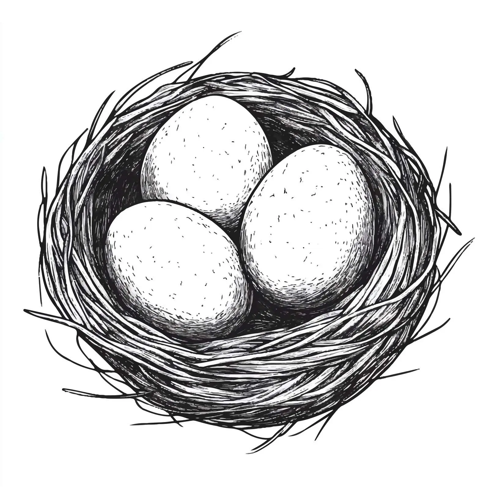 Cartoon Bird Nest with Three Eggs — free download from Dotvec
