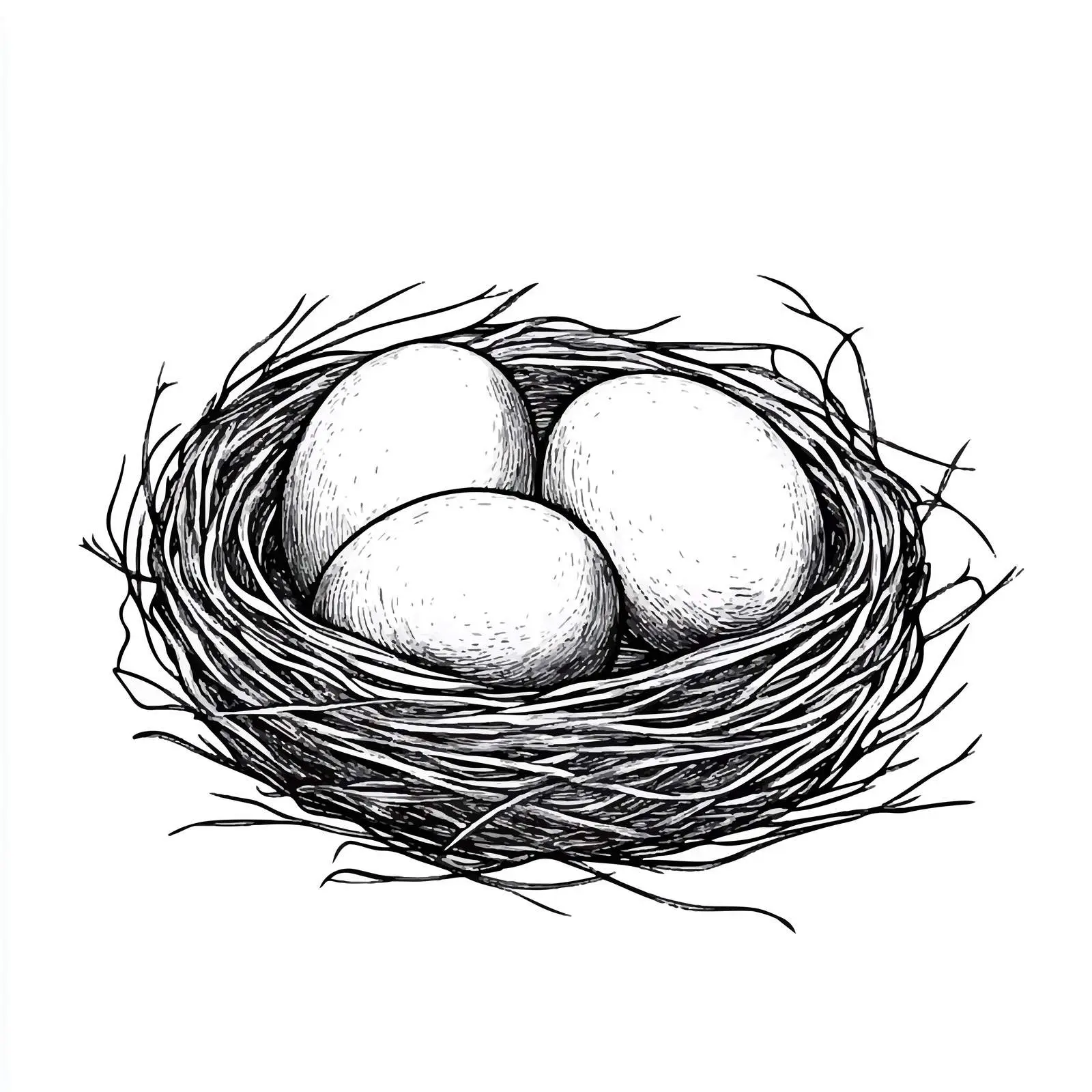 Cartoon Bird Nest with Three Eggs — free download from Dotvec