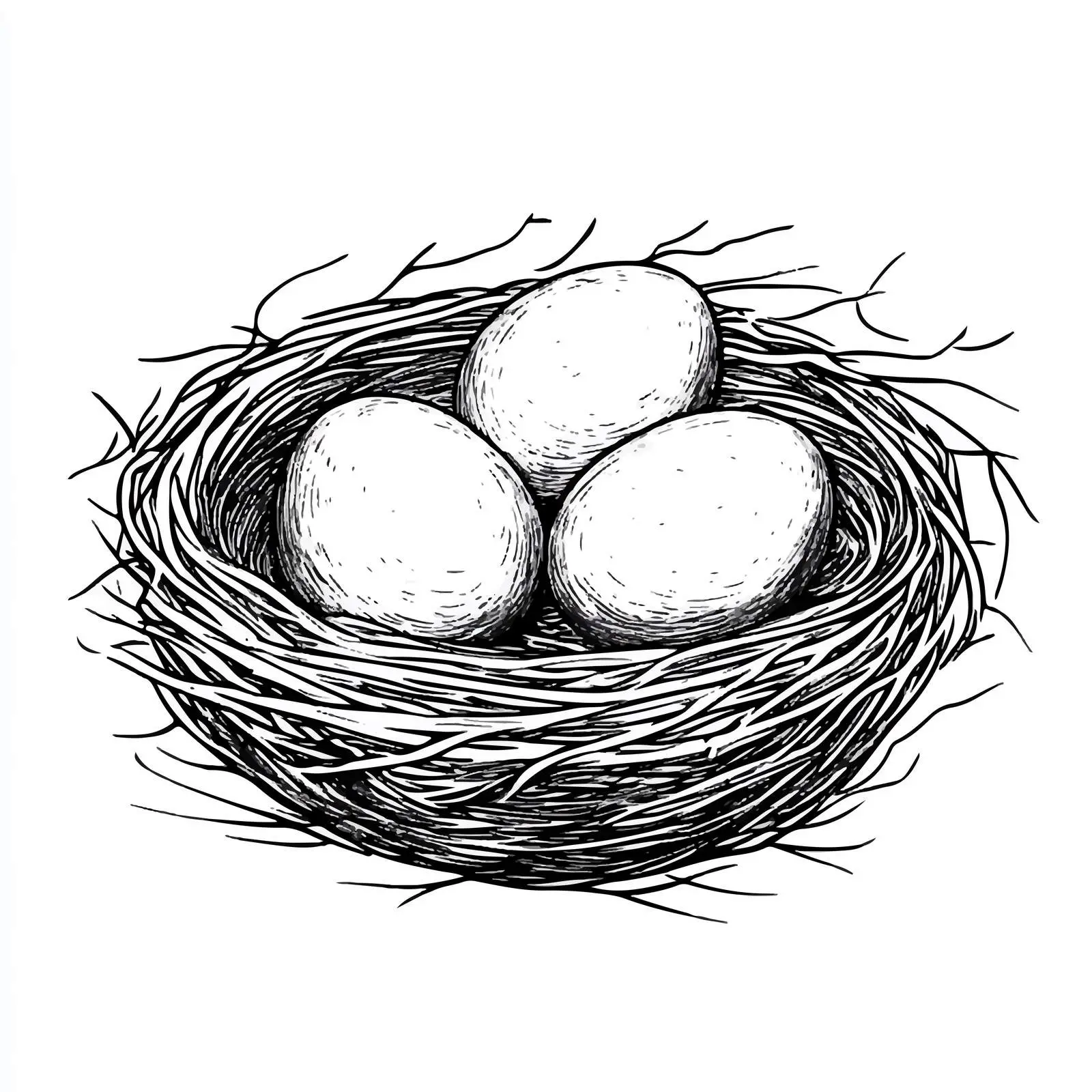 Cartoon Bird Nest with Three Eggs — free download from Dotvec