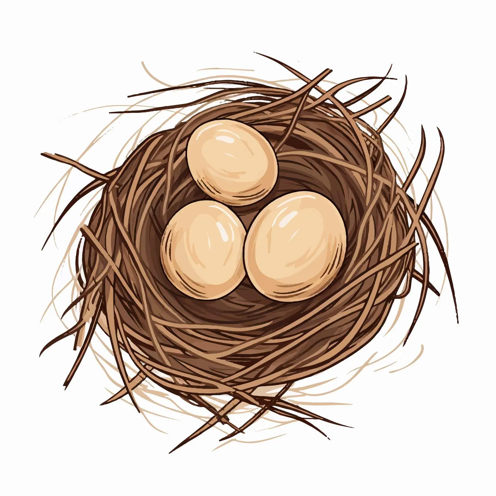 Bird Nest with Eggs Vector Illustration — free download from Dotvec