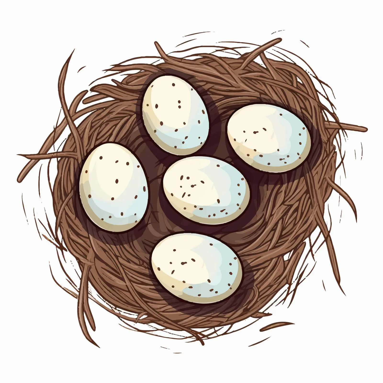 Bird Nest with Eggs Vector Illustration — free download from Dotvec
