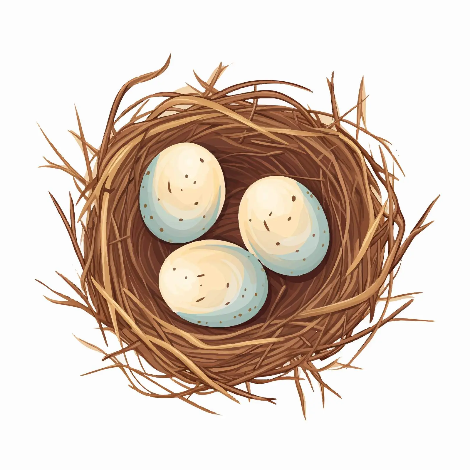 Bird Nest with Eggs Vector Illustration — free download from Dotvec