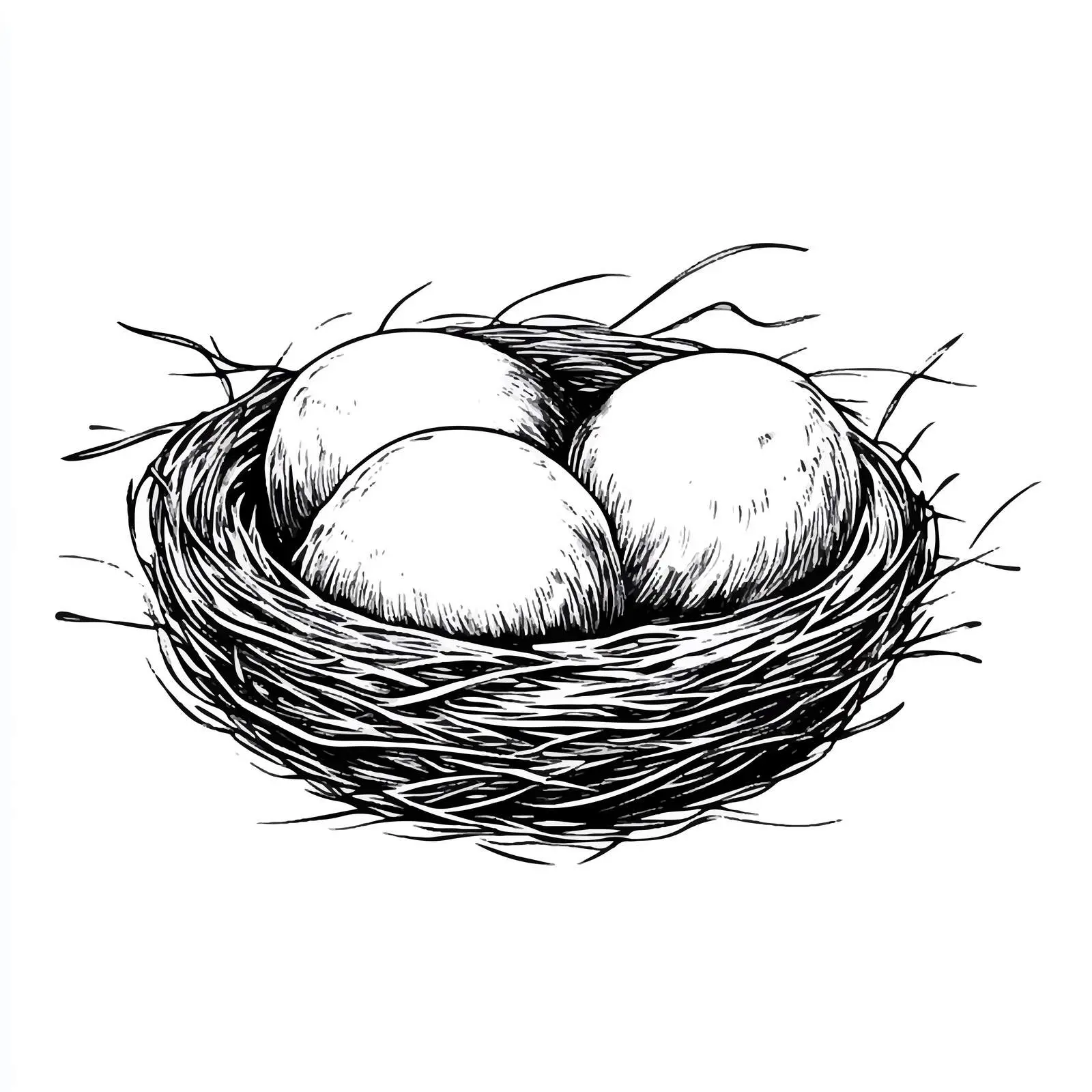 Cartoon Bird Nest on Tree Vector — free download from Dotvec