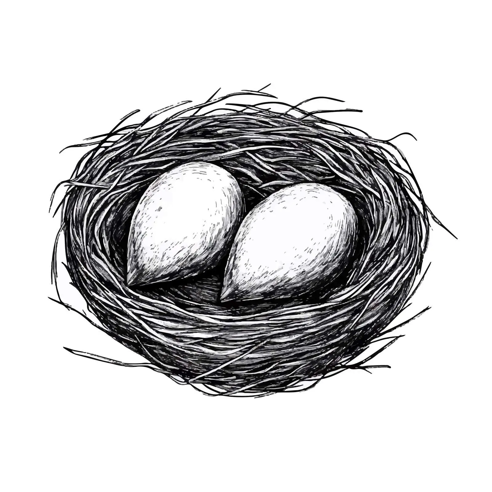 Cartoon Bird Nest on Tree Vector — free download from Dotvec