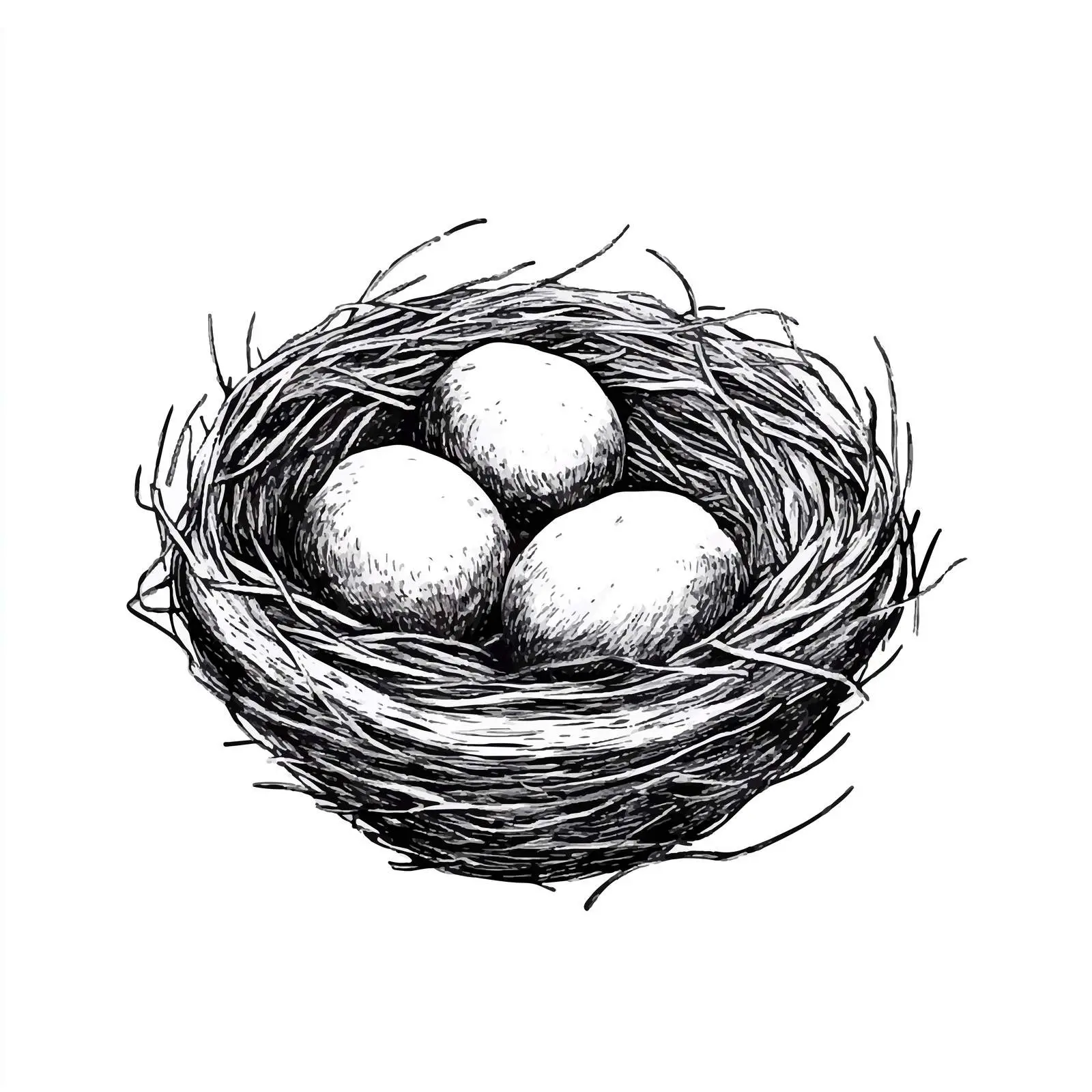 Cartoon Bird Nest on Tree — free download from Dotvec