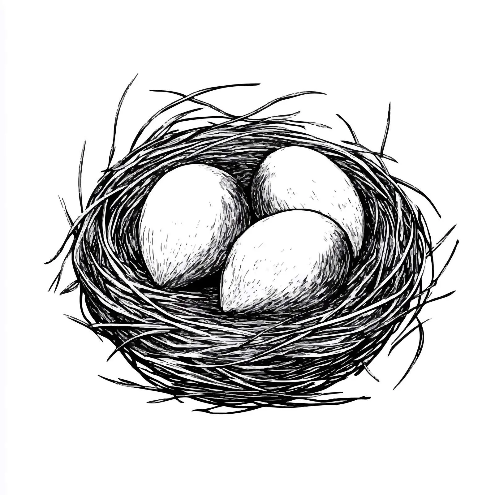 Cartoon Bird Nest on Tree Vector — free download from Dotvec