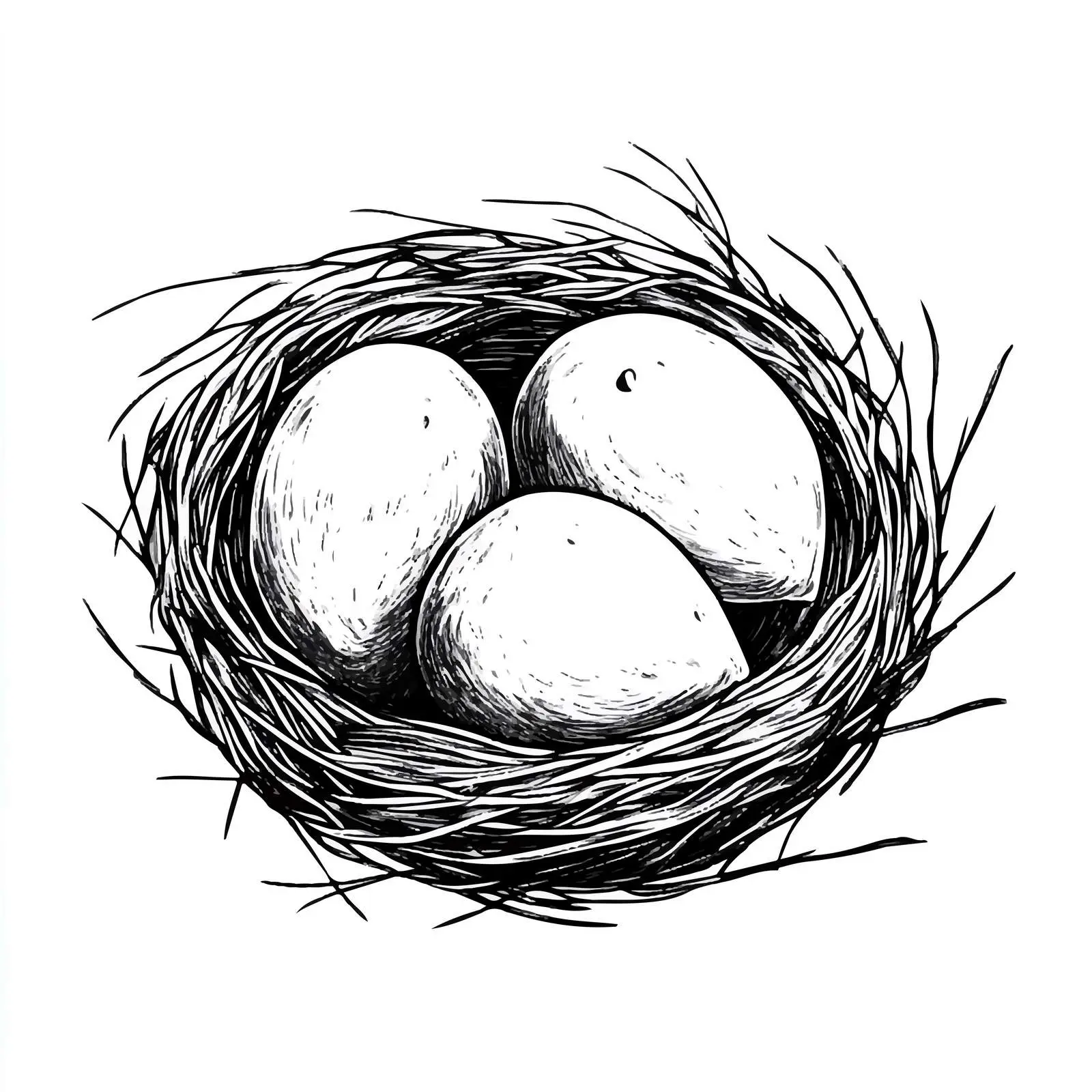 Cartoon Bird Nest on Tree Vector — free download from Dotvec