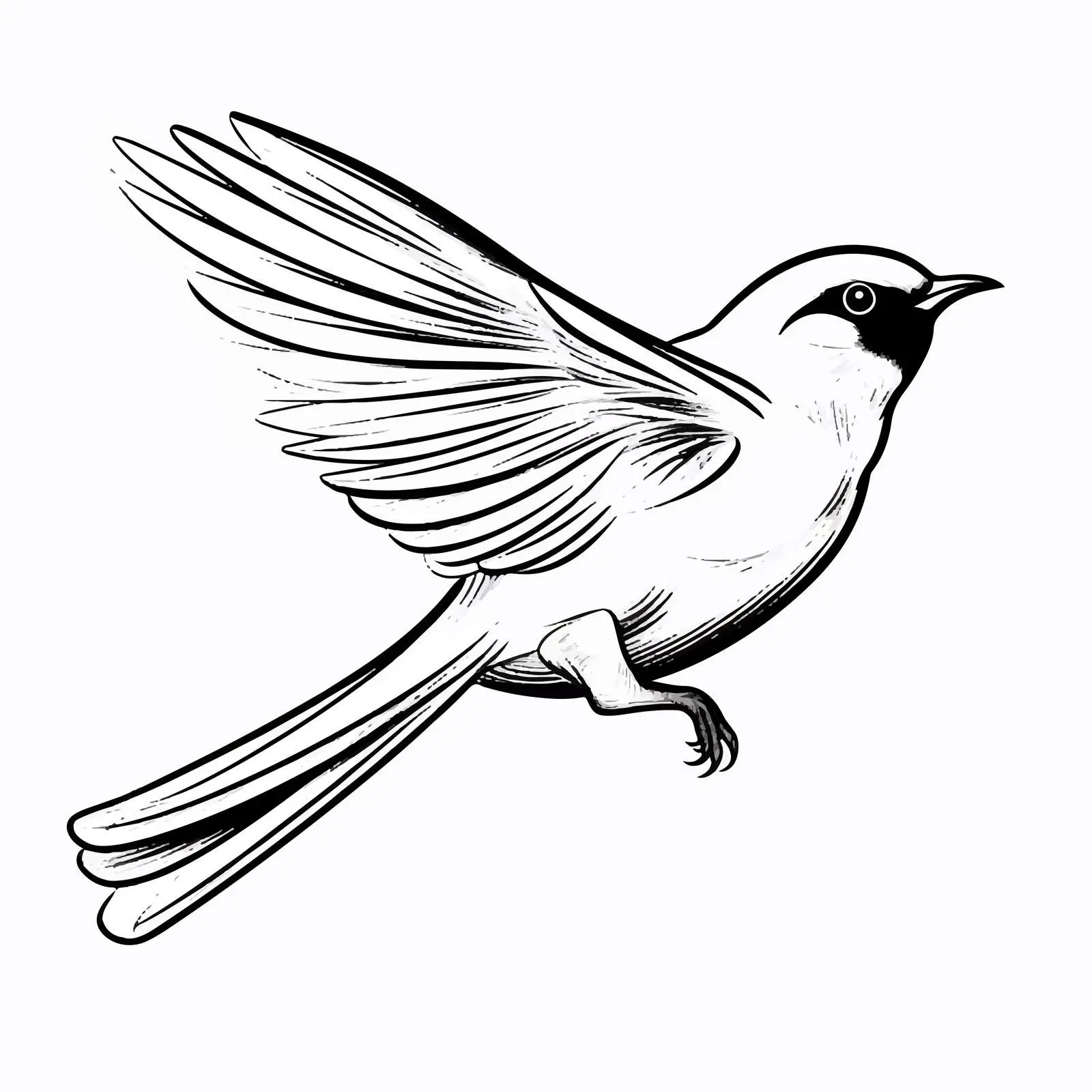 Bird Outline Vector Illustration on White Background – free web use image from Dotvec