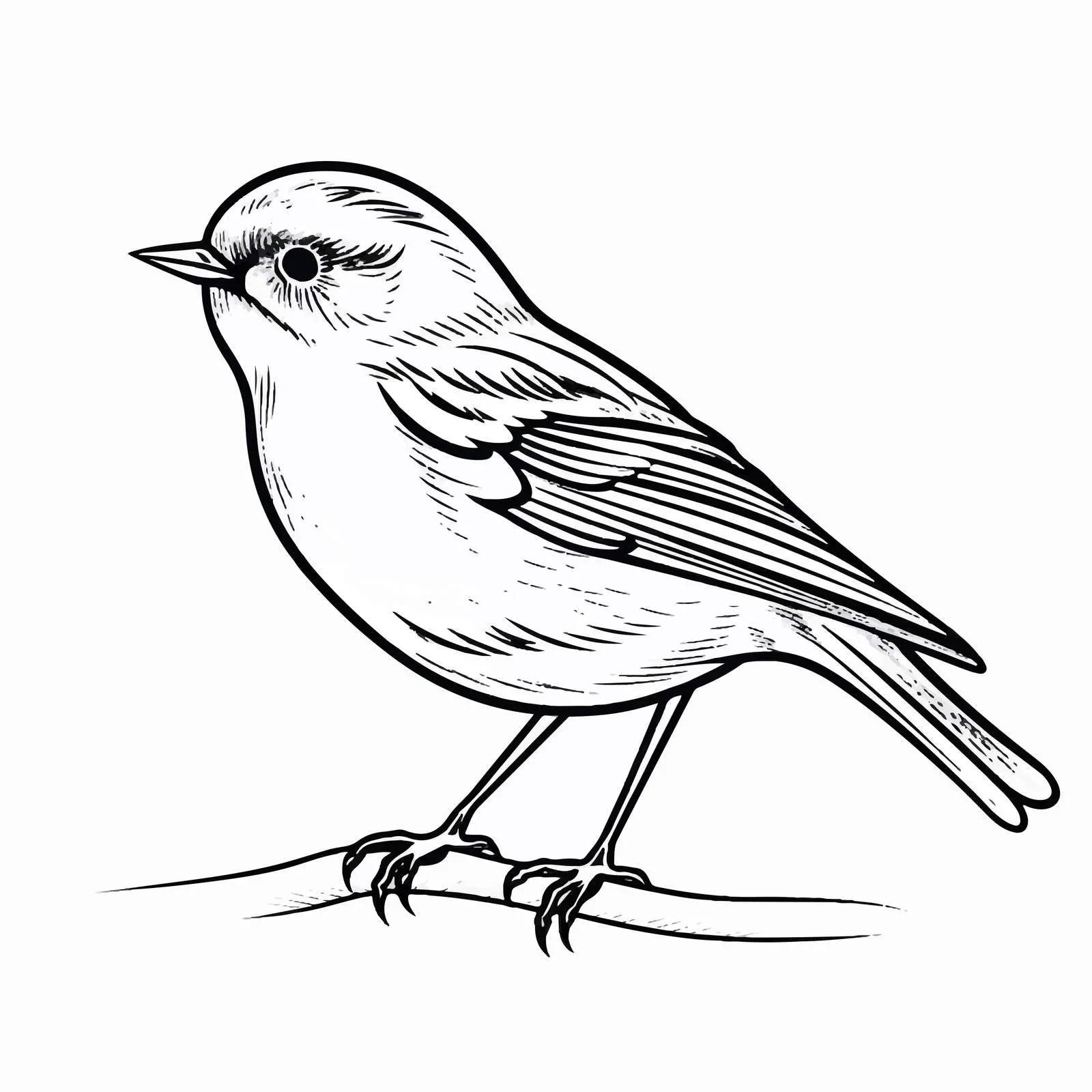 Bird Outline Vector Illustration on White Background — free download from Dotvec