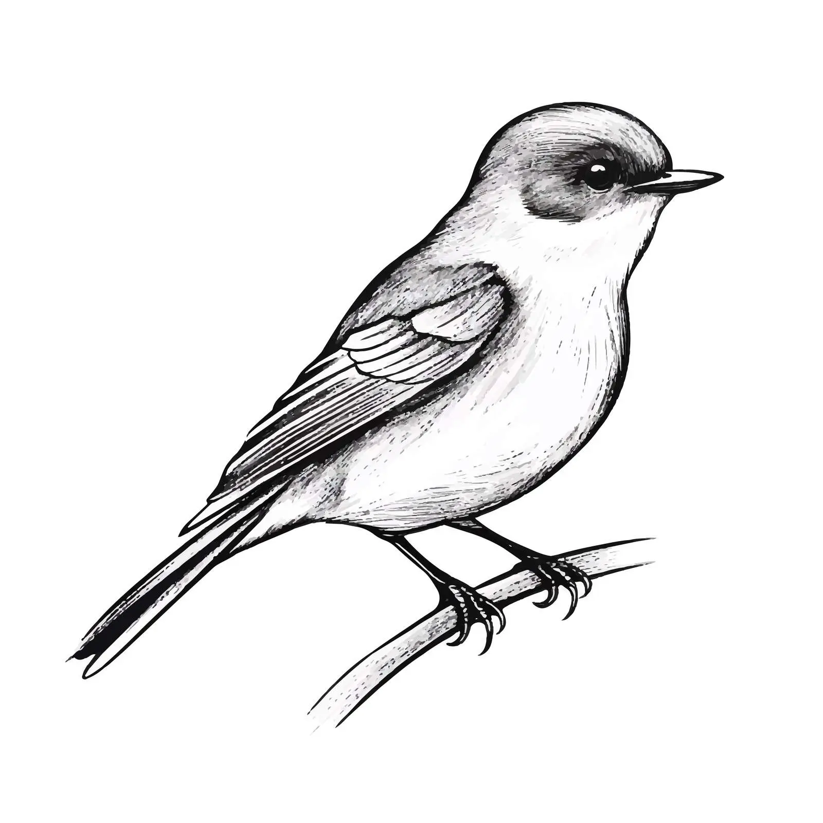 Bird Outline Vector Illustration on White Background — free download from Dotvec