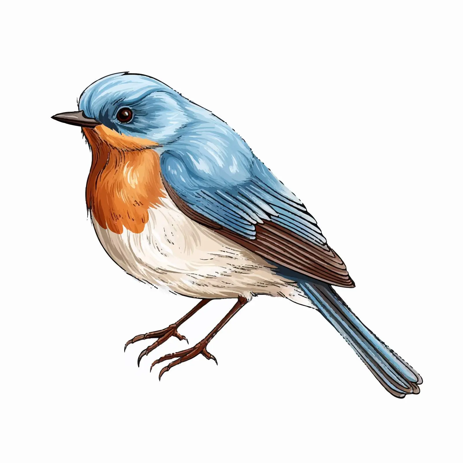 Elegant Bird Sketch Vector Illustration – free modular design image from Dotvec