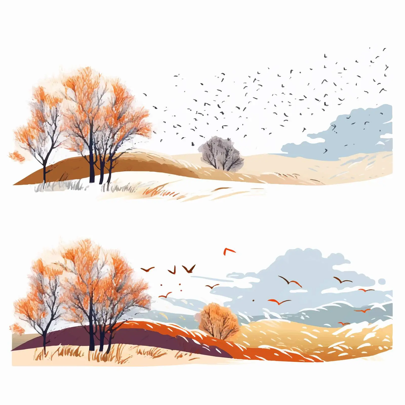 Birds Migration Vector Illustration – free migration image from Dotvec