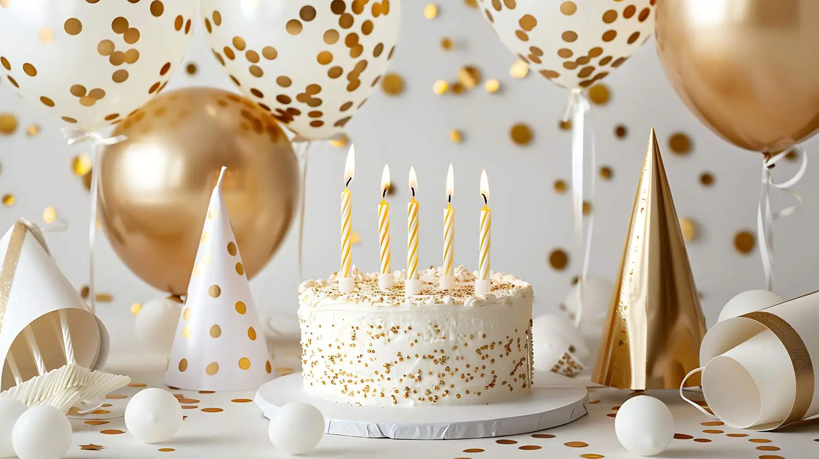 Colorful Birthday Cake with Candles and Balloons – free smile image from Dotvec