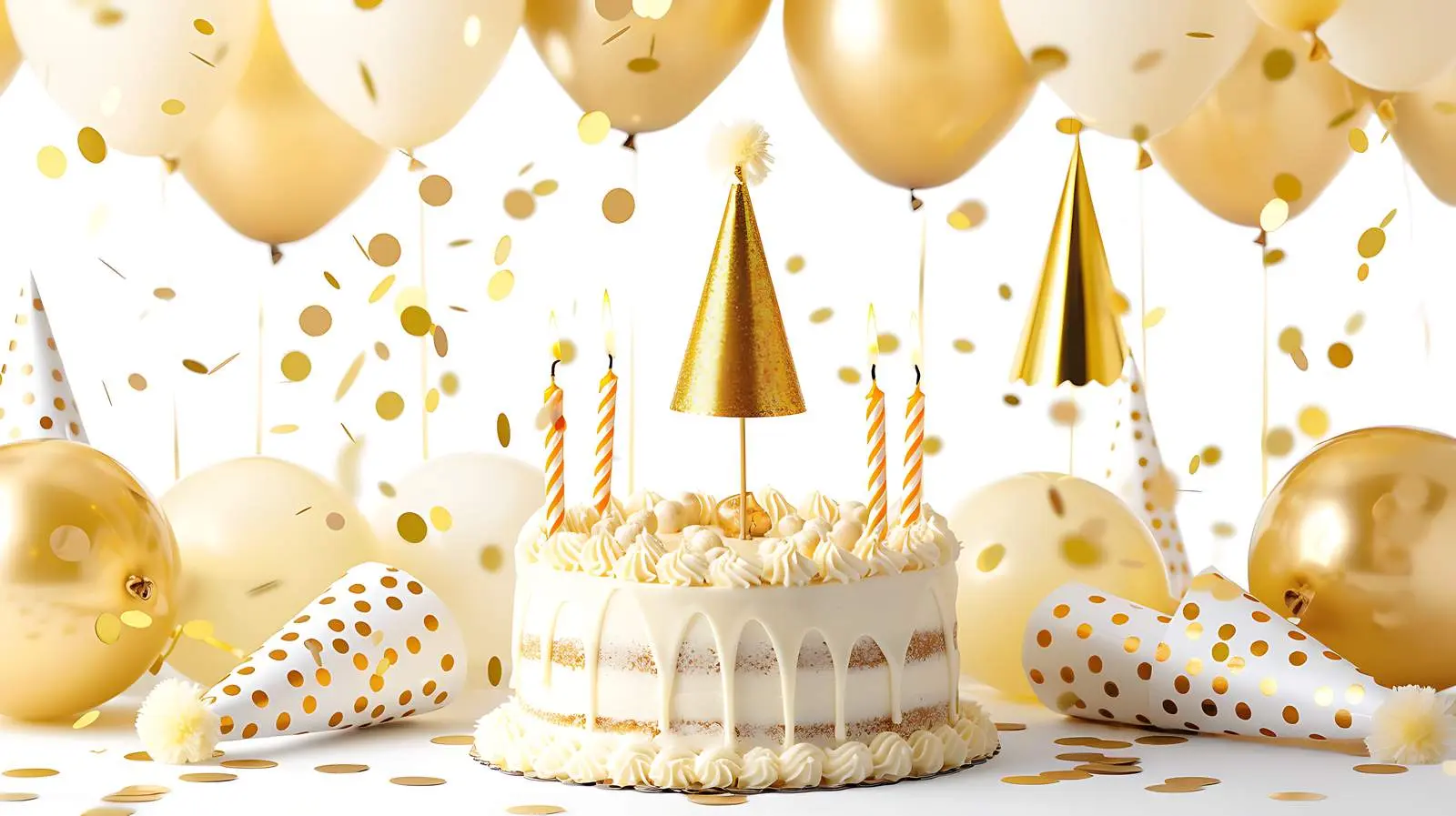Birthday Party Essentials with Cake and Balloons – free festive season image from Dotvec