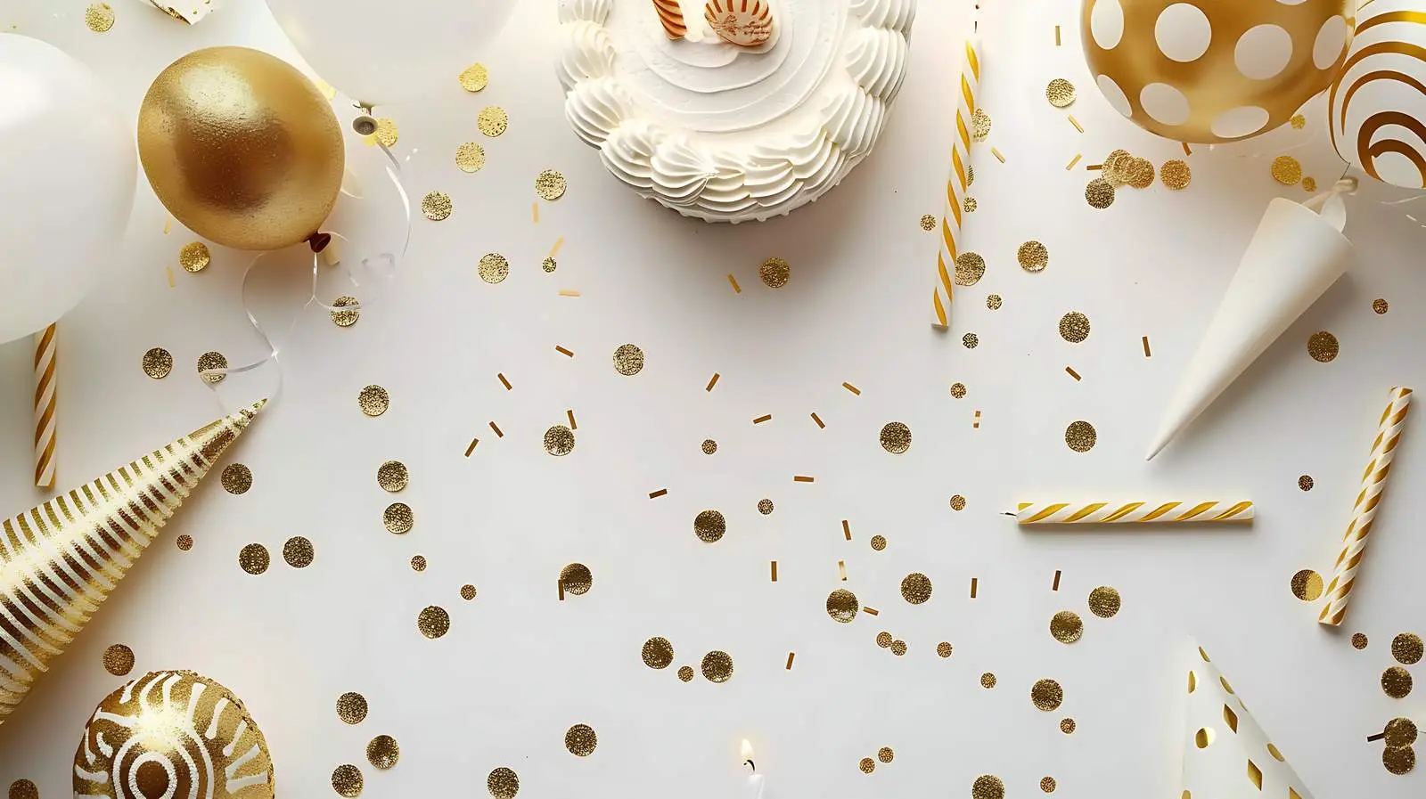 Birthday Celebrations with Cake and Balloons – free smile image from Dotvec