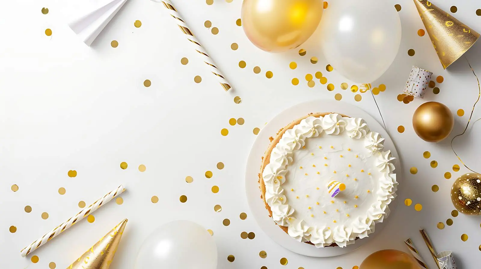 Colorful Birthday Celebration with Cake and Balloons — free download from Dotvec