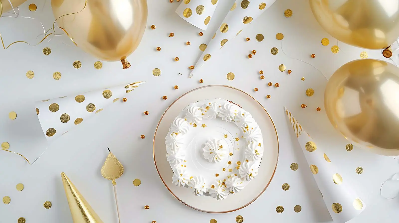 Colorful Birthday Party Essentials on White Background – free youth image from Dotvec