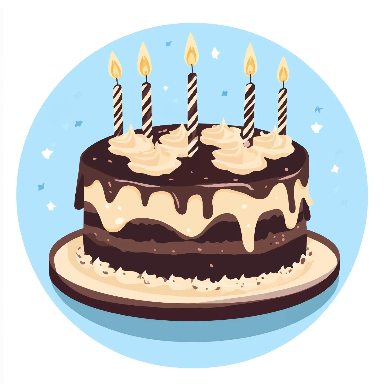 Chocolate Birthday Cake Vector Illustration — free download from Dotvec