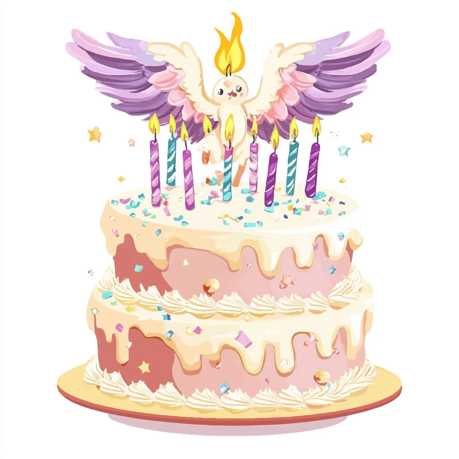 Beautiful Centered Birthday Cake Vector — free download from Dotvec