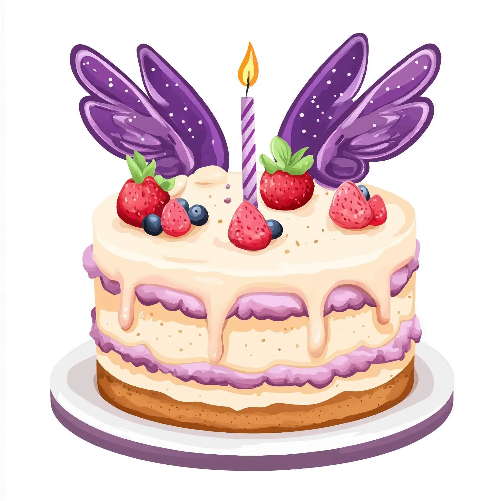 Colorful Birthday Cake Illustration — free download from Dotvec