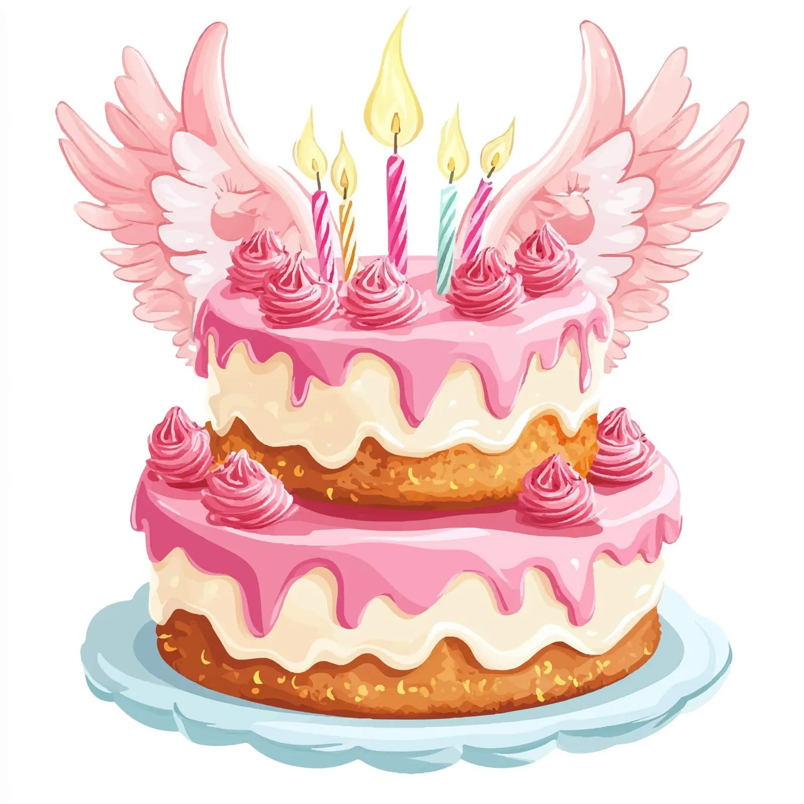 Colorful Birthday Cake Illustration — free download from Dotvec