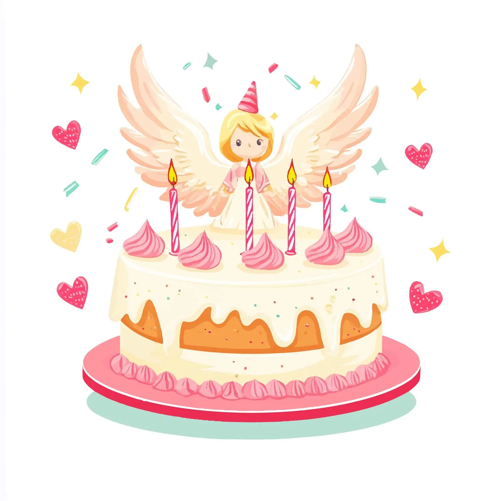 Delicious Birthday Cake Illustration — free download from Dotvec