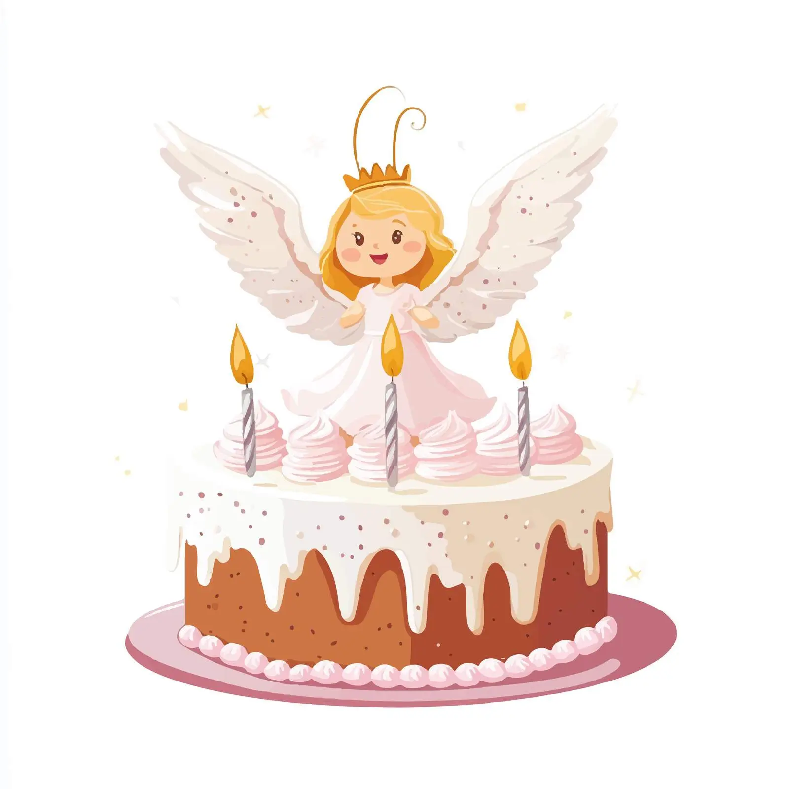 Elegant Birthday Cake Illustration — free download from Dotvec