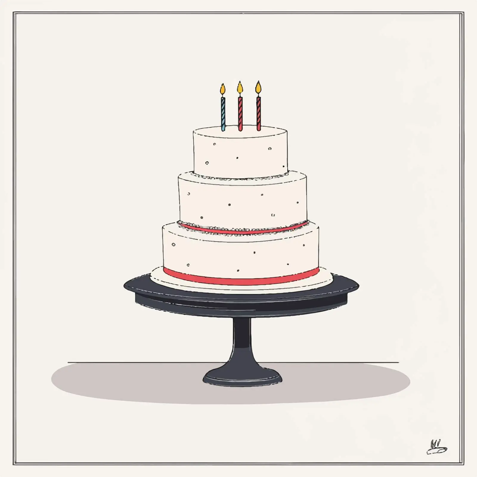 Flat Vector Birthday Cake Illustration — free download from Dotvec