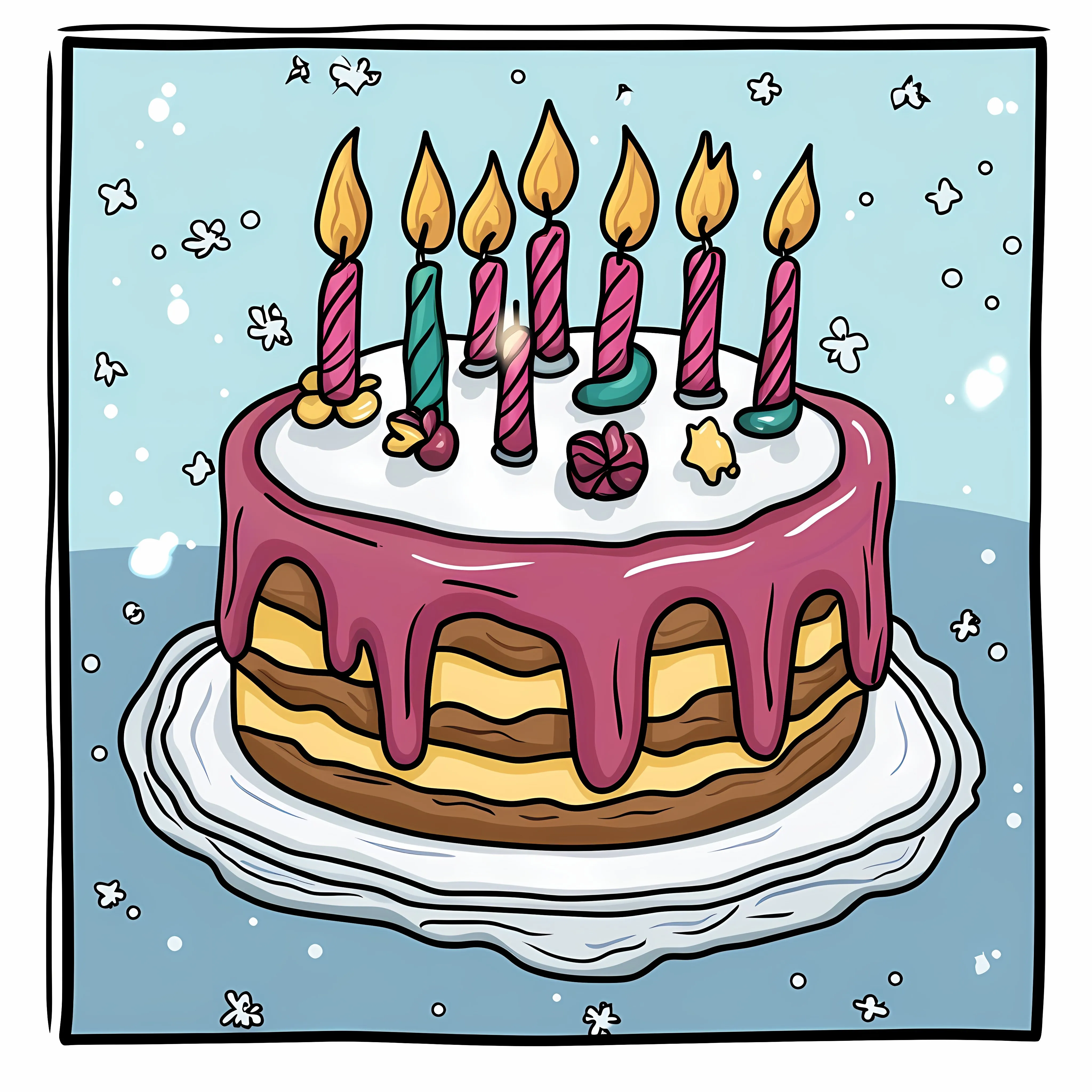Birthday Cake with Candles Flat Vector Illustration – free baked good image from Dotvec