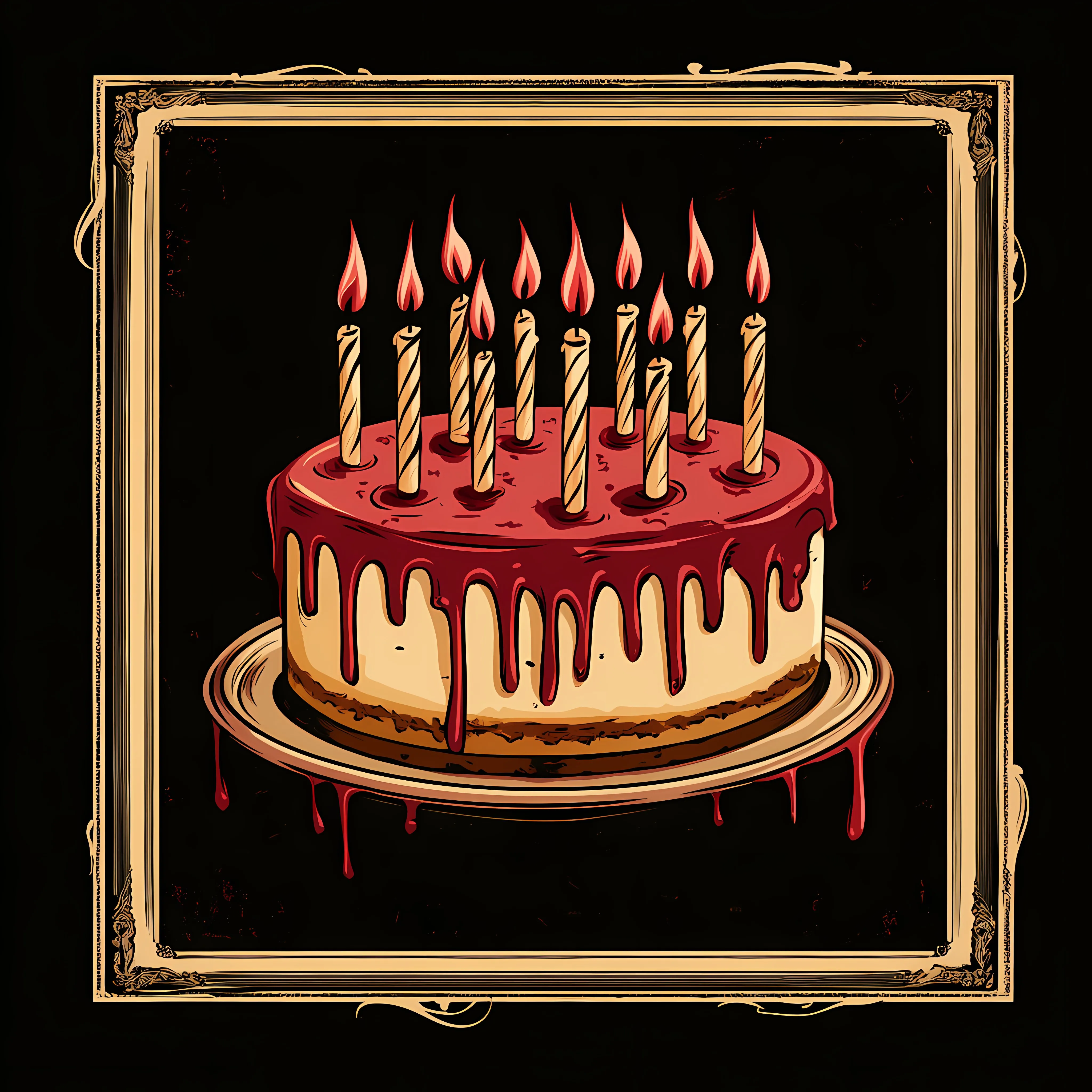 Colorful Birthday Cake with Candles Illustration — free download from Dotvec