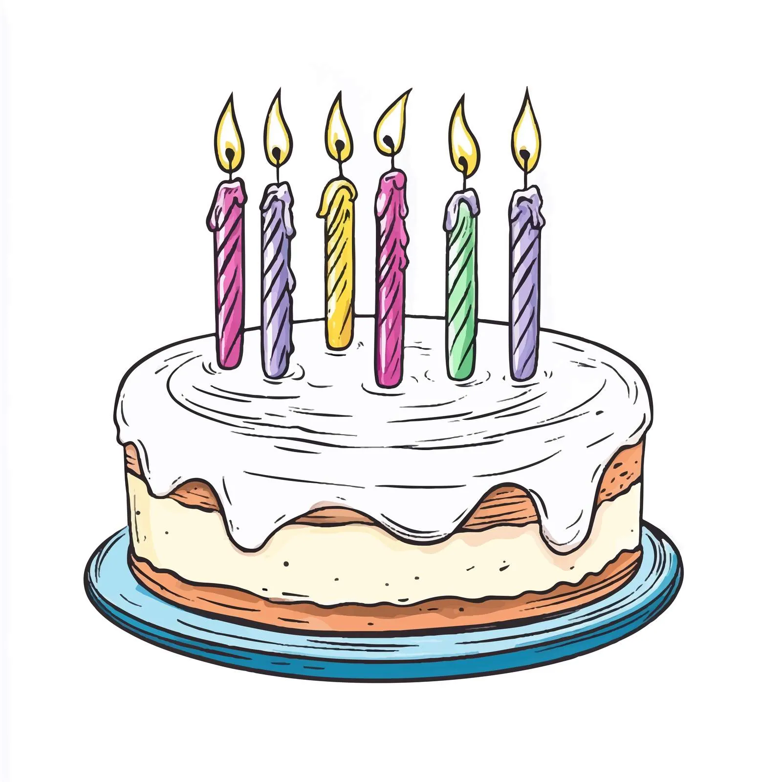 Birthday Cake with Candles Vector Illustration — free download from Dotvec