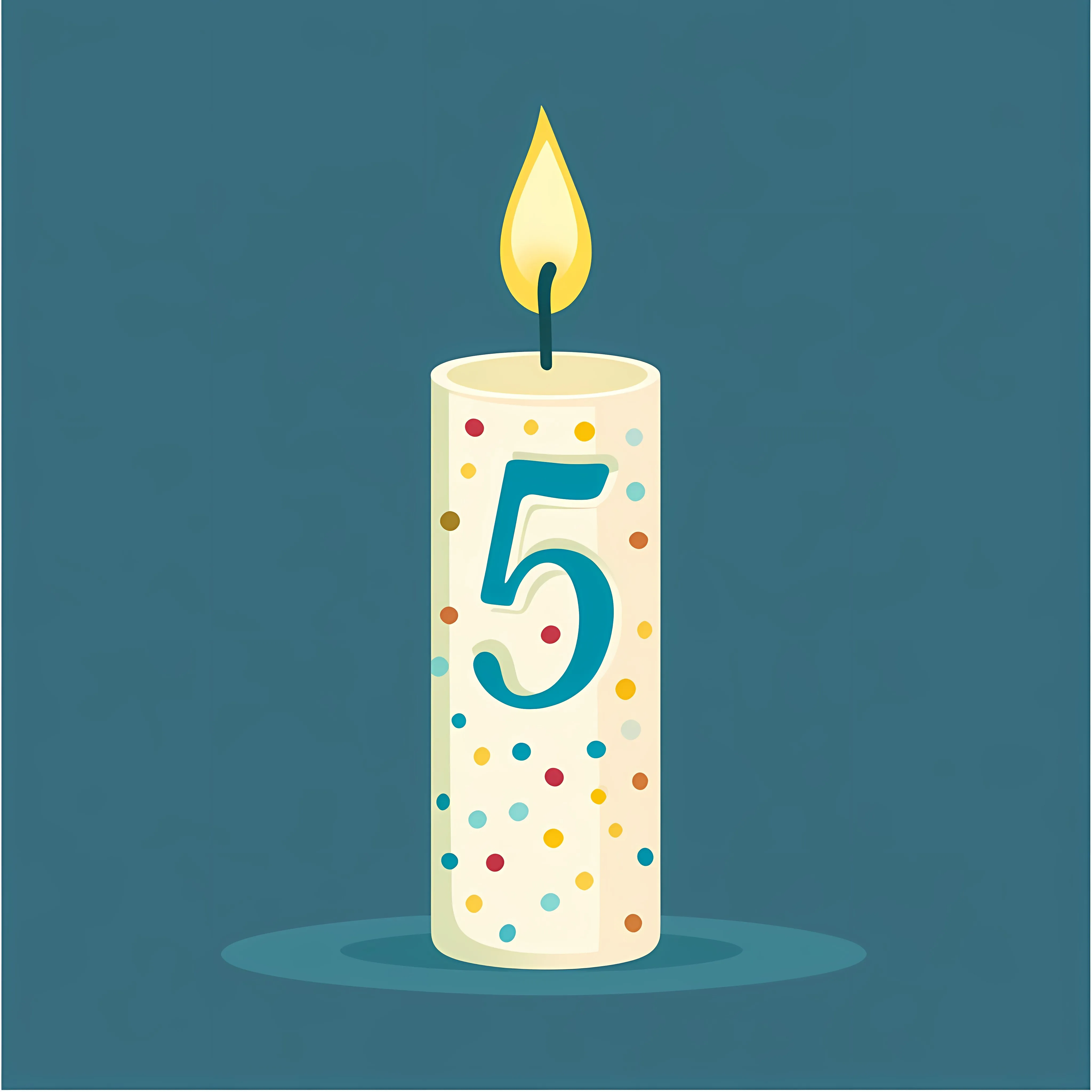 Flat Vector Illustration of Birthday Candle Five — free download from Dotvec