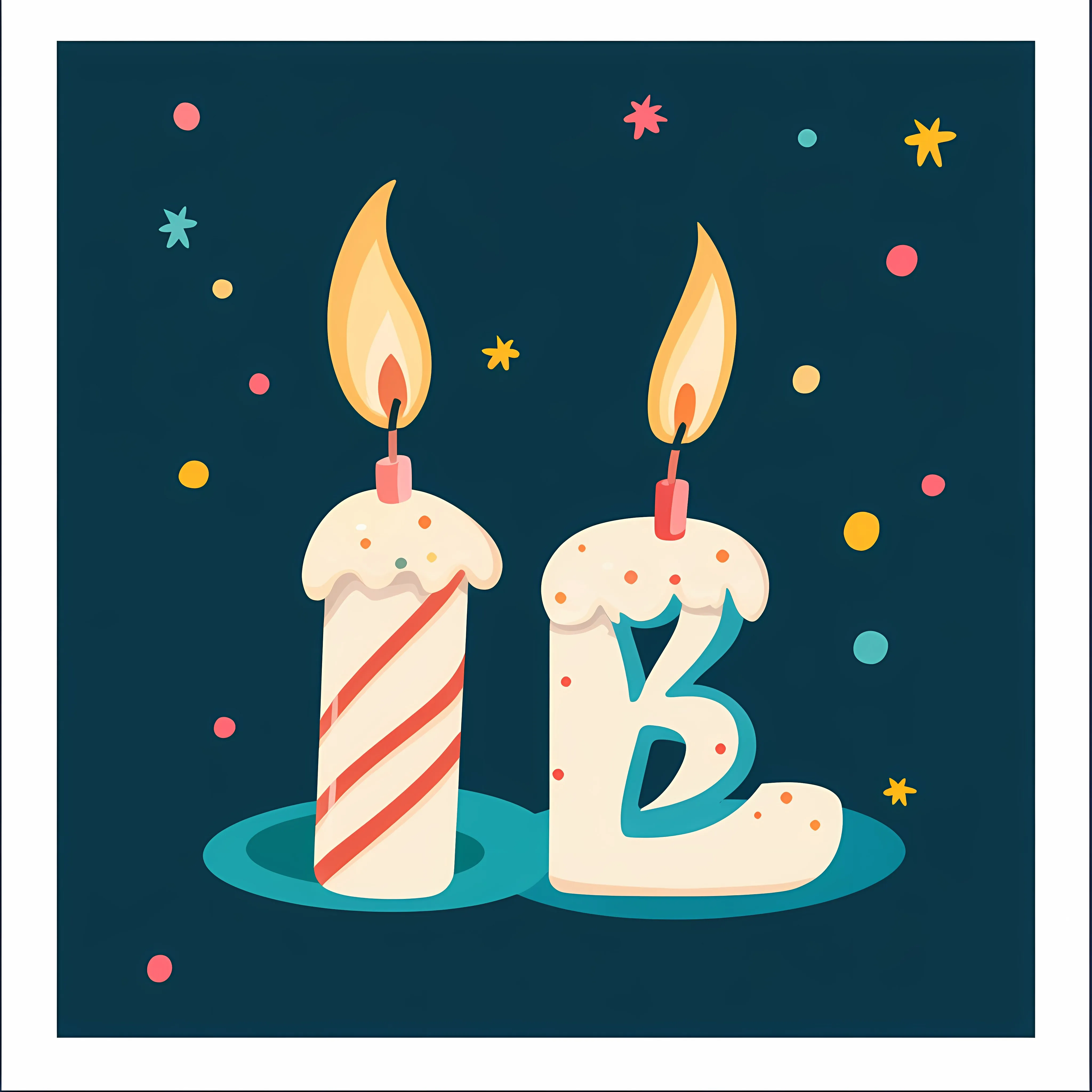 Flat Vector Illustration of Birthday Candle Number Two – free popup image from Dotvec