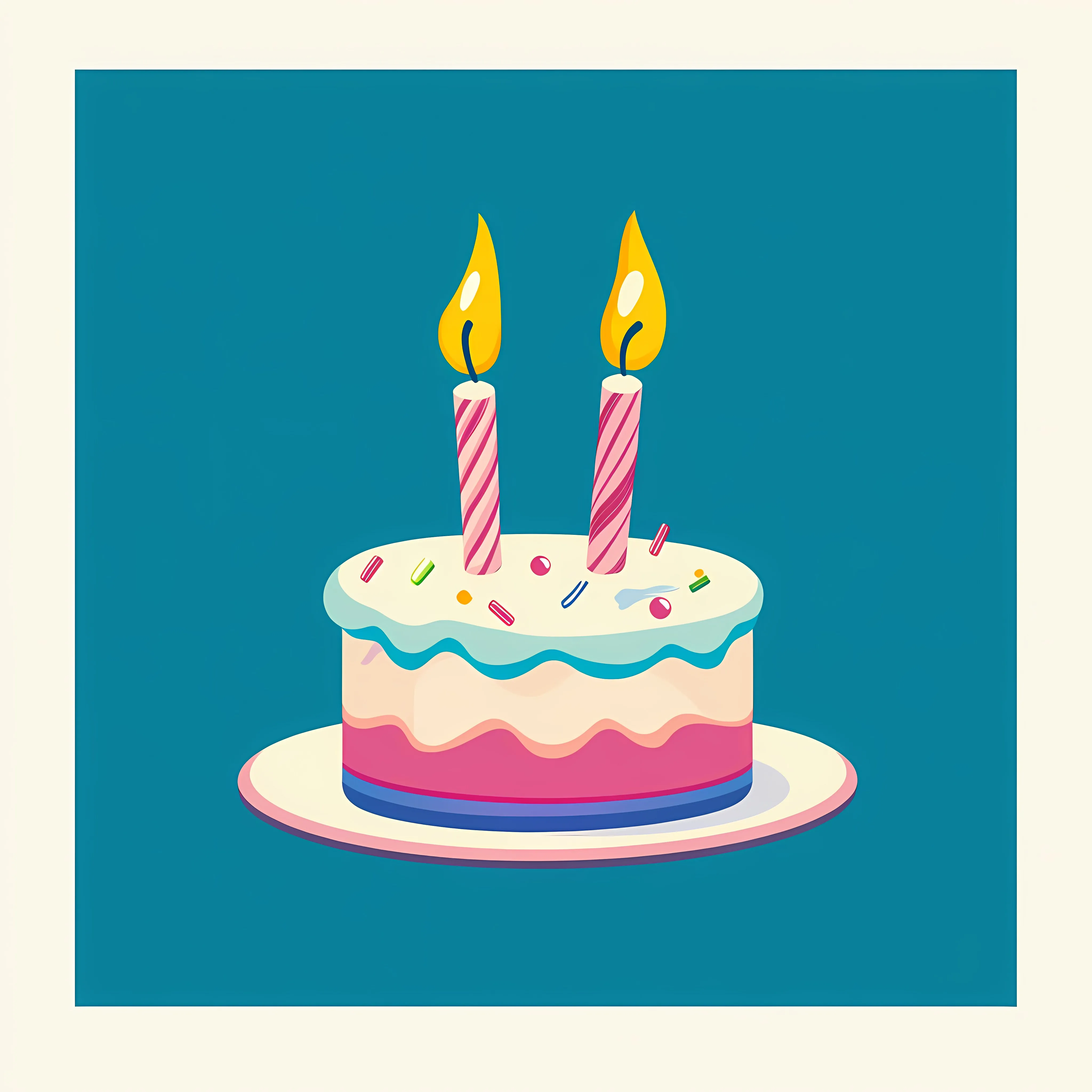 Birthday Candle Number Two Flat Vector Illustration — free download from Dotvec