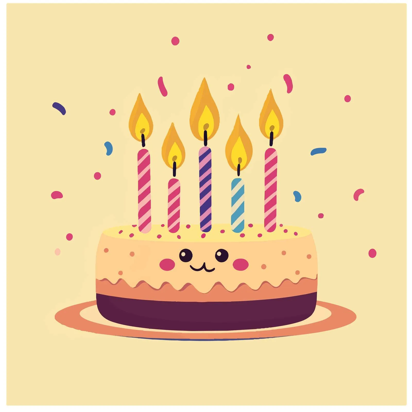 Flat Birthday Emoji with Candles Vector Illustration — free download from Dotvec