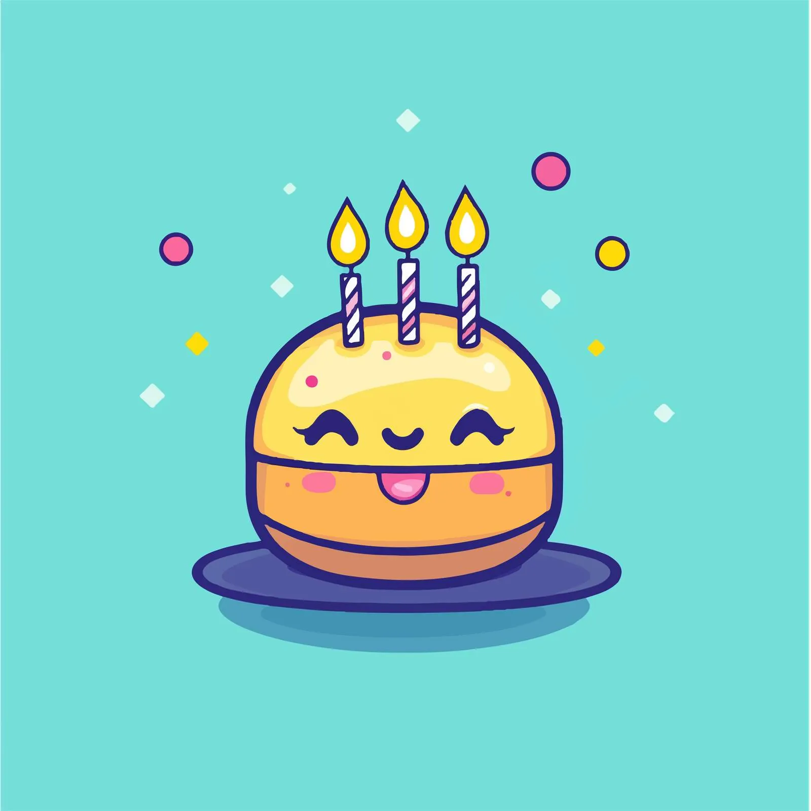Birthday Emoji Blowing Candles Vector Illustration — free download from Dotvec