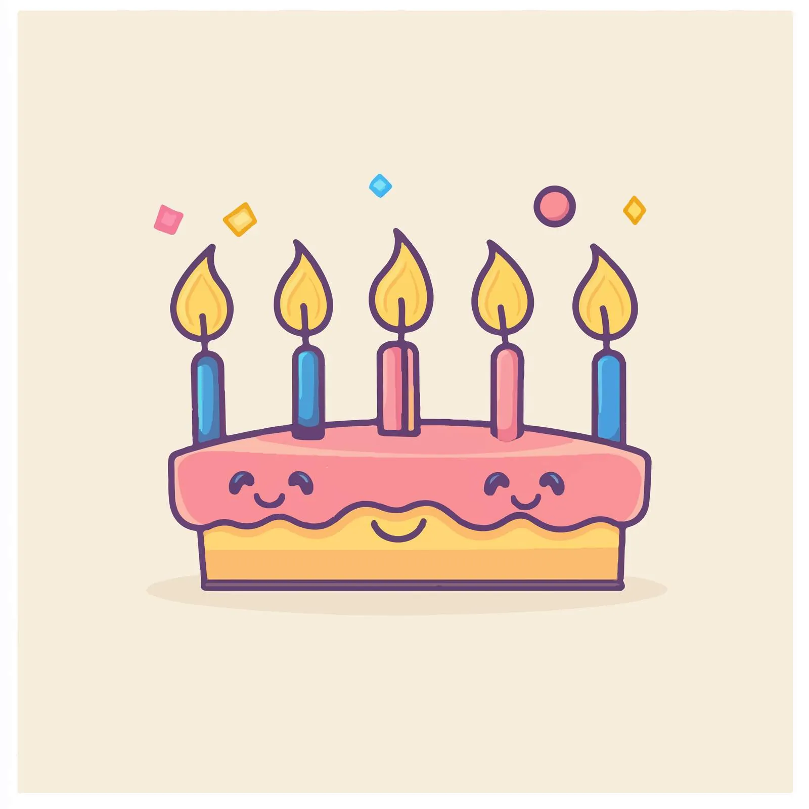 Birthday Emoji Blowing Candles Vector Illustration — free download from Dotvec