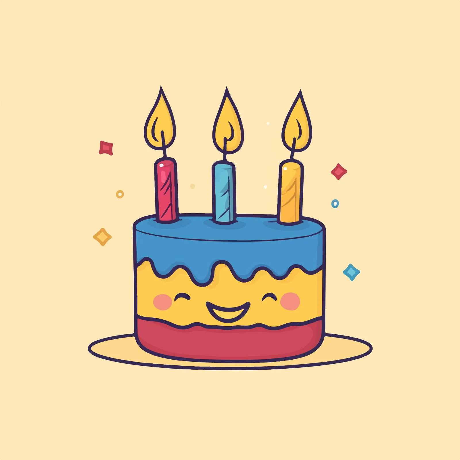 Birthday Emoji Blowing Candles Vector Illustration — free download from Dotvec