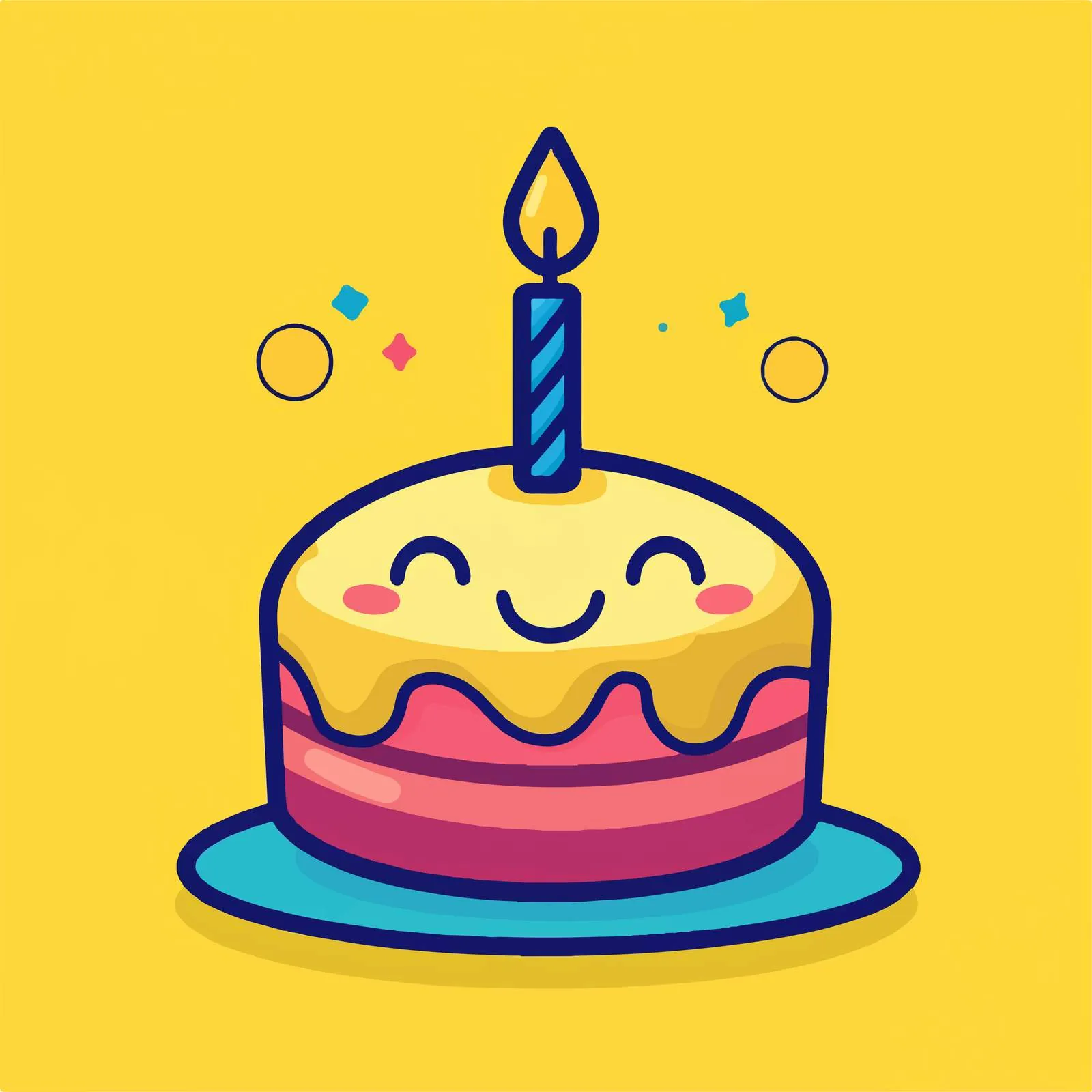 Birthday Cake Emoji Flat Vector Illustration — free download from Dotvec