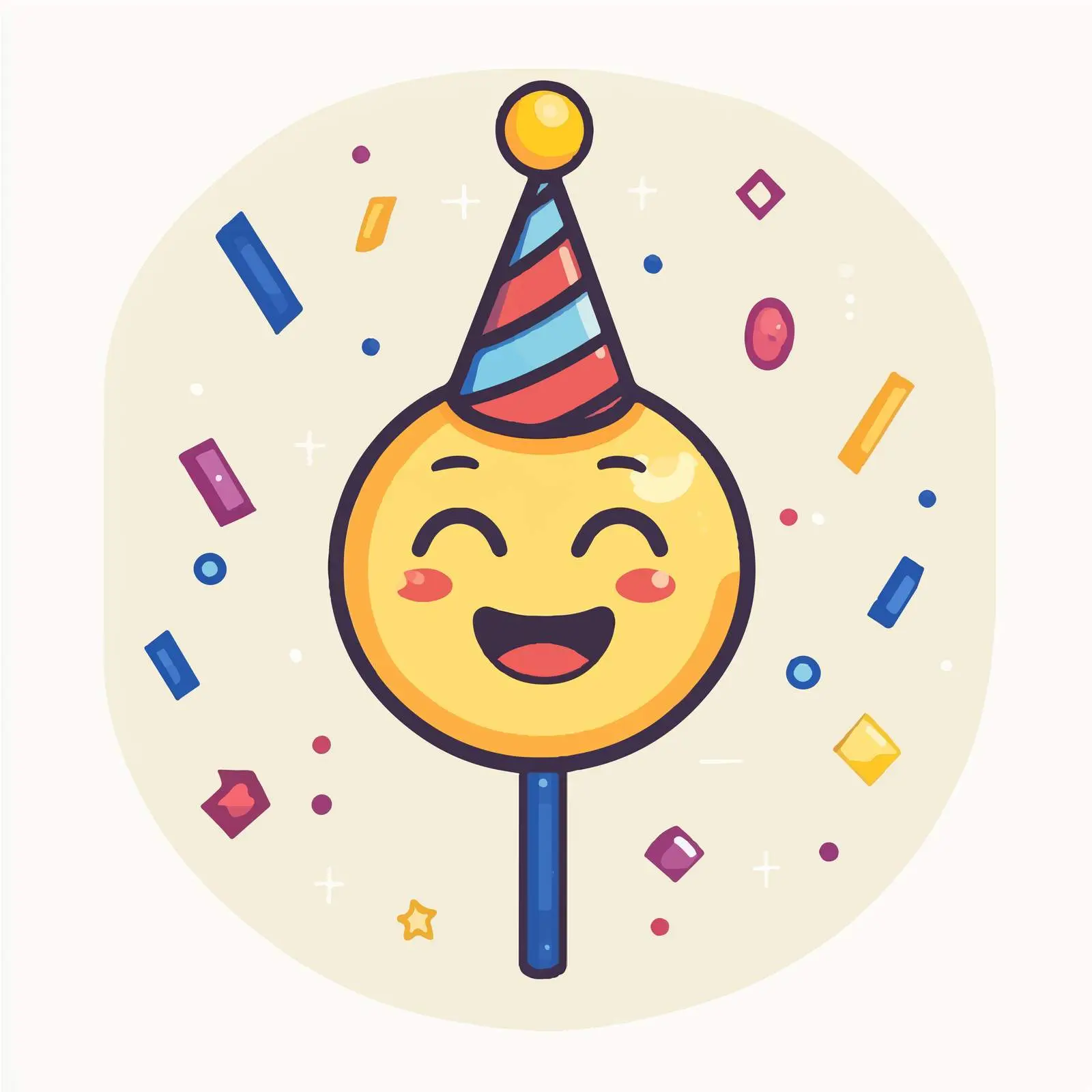Birthday Emoji with Party Horn Vector – free jubilant image from Dotvec